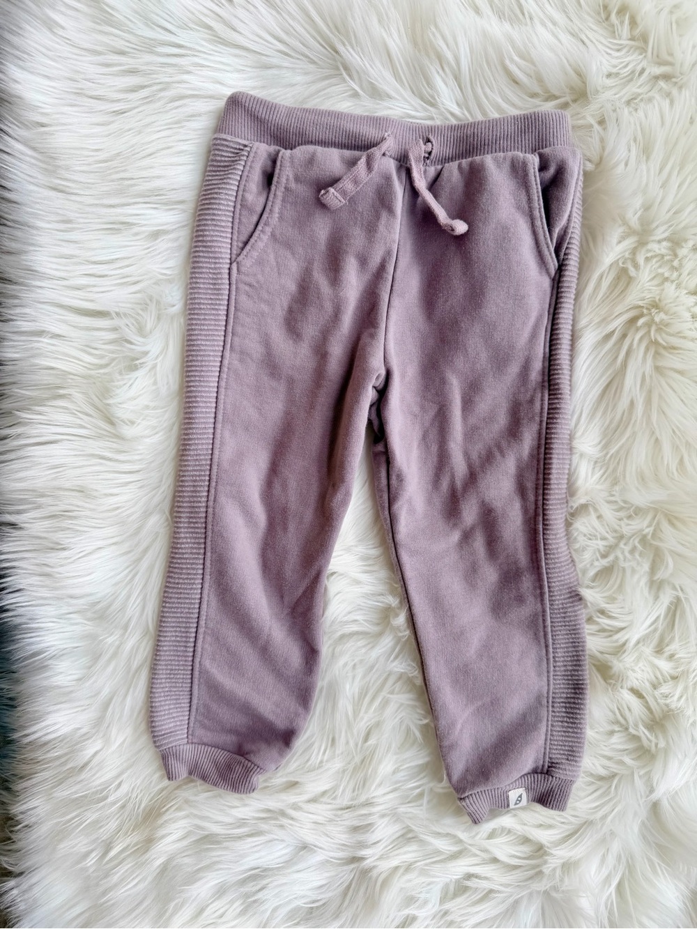 Easy Peasy Kids Mauve Jogger Pants with Rib Side Panels